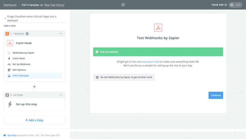 Zapier webhook success
